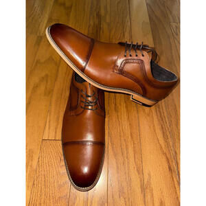 Stacy Adams Men's Dickinson 25066-221  Cognac Cap Toe Oxford Dress Shoes 12M